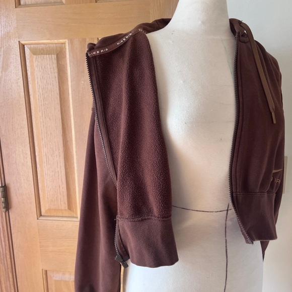 🤍NIKE Air Fleece Cropped Hoodie In Brown , size M - Picture 9 of 11